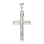 Sterling Silver 925 Latin Cross Pendant with Polished Finish, Solid Cast Design