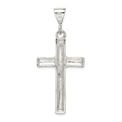 Sterling Silver 925 Latin Cross Pendant with Polished Finish, Solid Cast Design