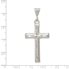 Sterling Silver 925 Latin Cross Pendant with Polished Finish, Solid Cast Design