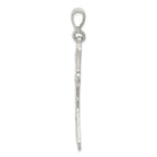 Sterling Silver 925 Polished Diamond-Cut Cross Pendant  Elegant Solid Design