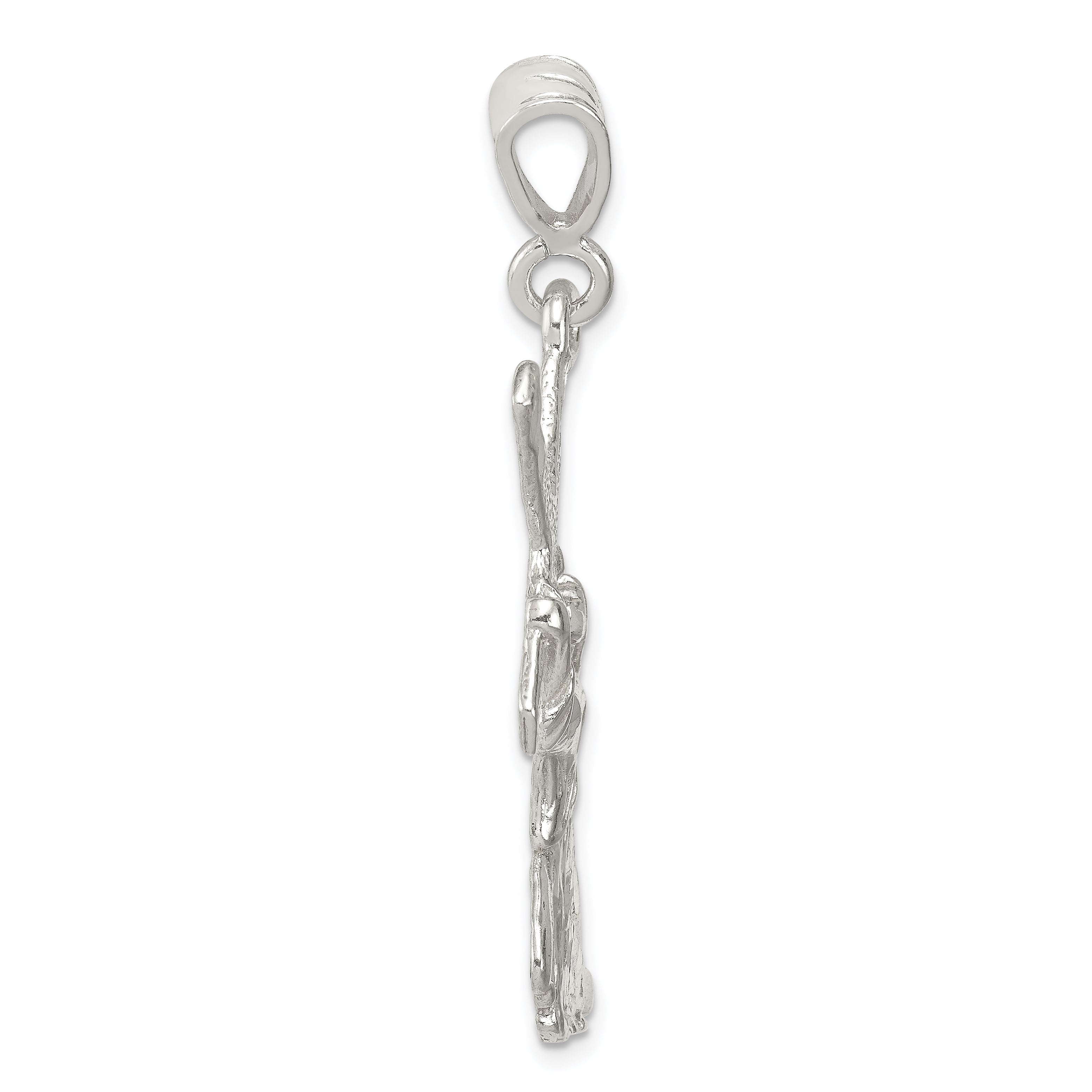 Sterling Silver St. Andrew Cross Pendant with Polished Finish, 925 Solid Cast