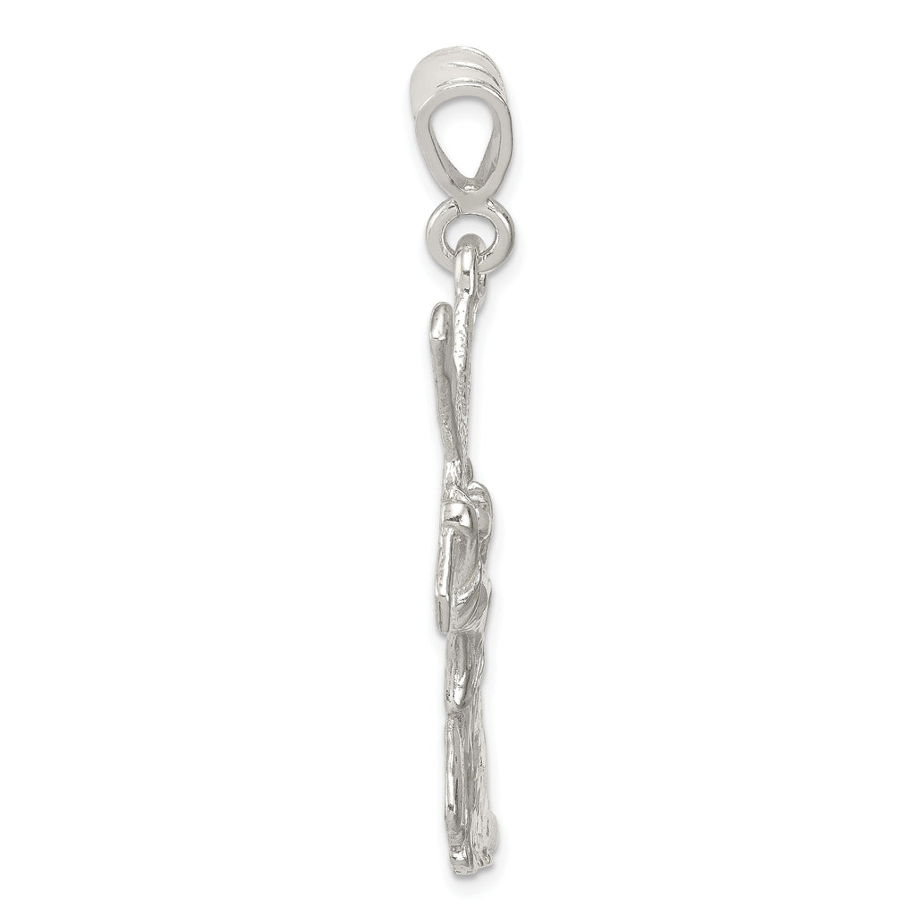 Sterling Silver St. Andrew Cross Pendant with Polished Finish, 925 Solid Cast