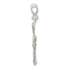 Sterling Silver St. Andrew Cross Pendant with Polished Finish, 925 Solid Cast