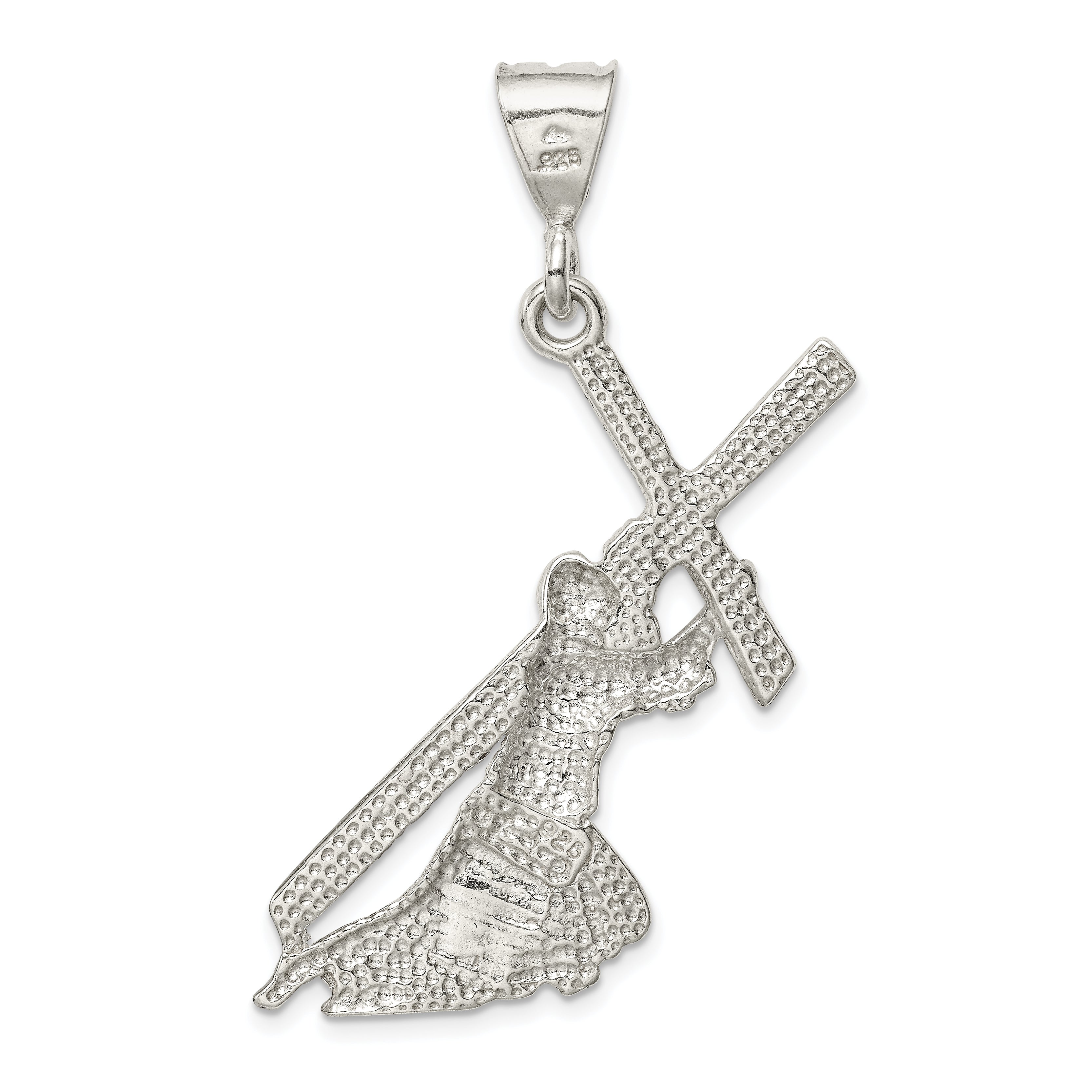 Sterling Silver St. Andrew Cross Pendant with Polished Finish, 925 Solid Cast