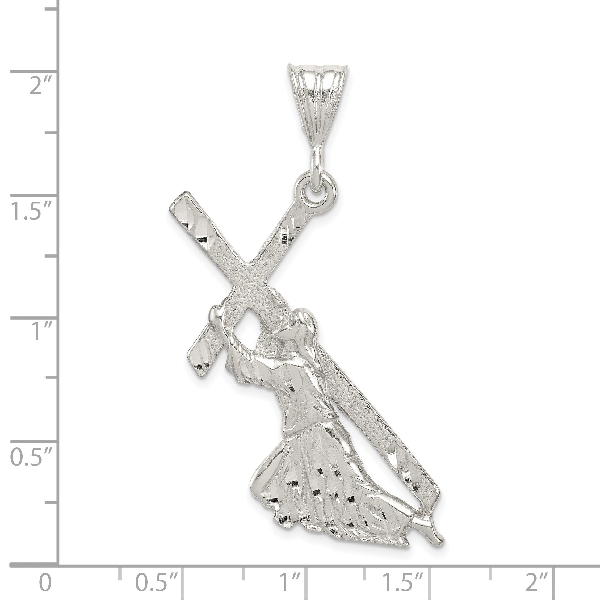 Sterling Silver St. Andrew Cross Pendant with Polished Finish, 925 Solid Cast