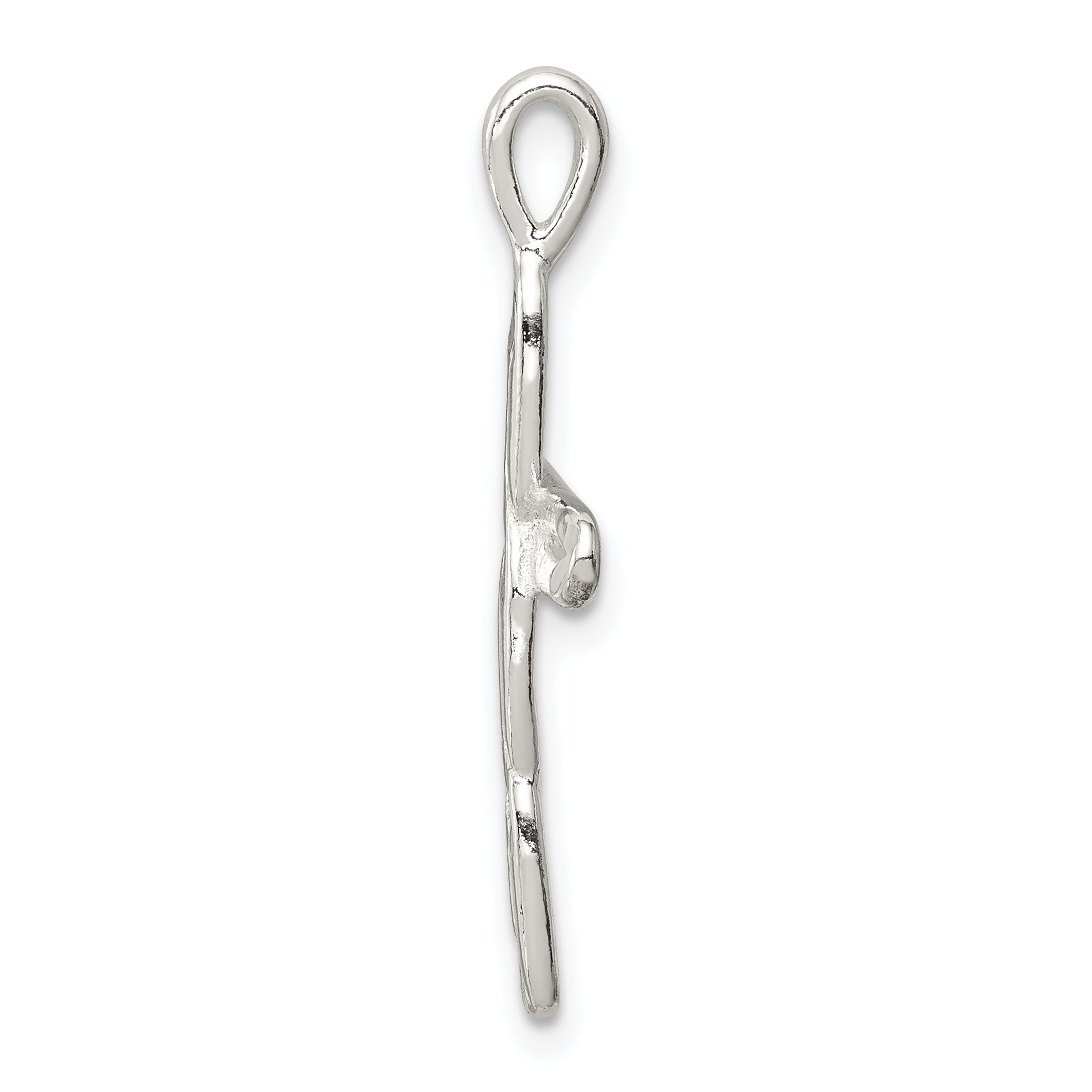 Sterling Silver 925 Polished Cross Pendant with Anti-Tarnish Finish Solid Cast