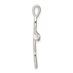 Sterling Silver 925 Polished Cross Pendant with Anti-Tarnish Finish Solid Cast