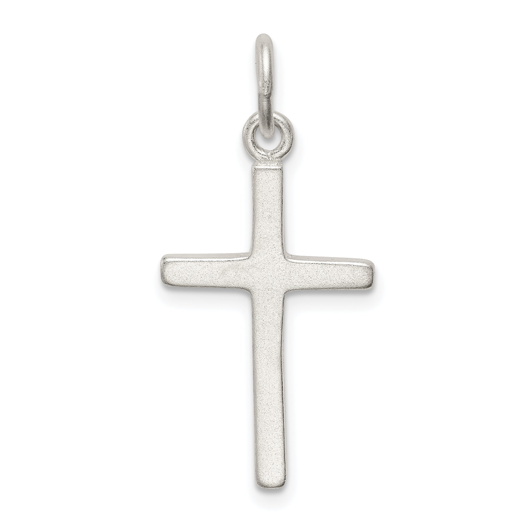 Sterling Silver 925 Cross Charm with Polished Finish and Anti-Tarnish Coating