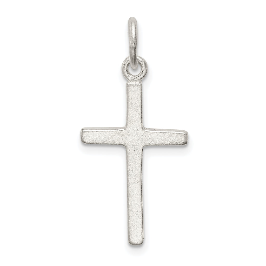 Sterling Silver 925 Cross Charm with Polished Finish and Anti-Tarnish Coating