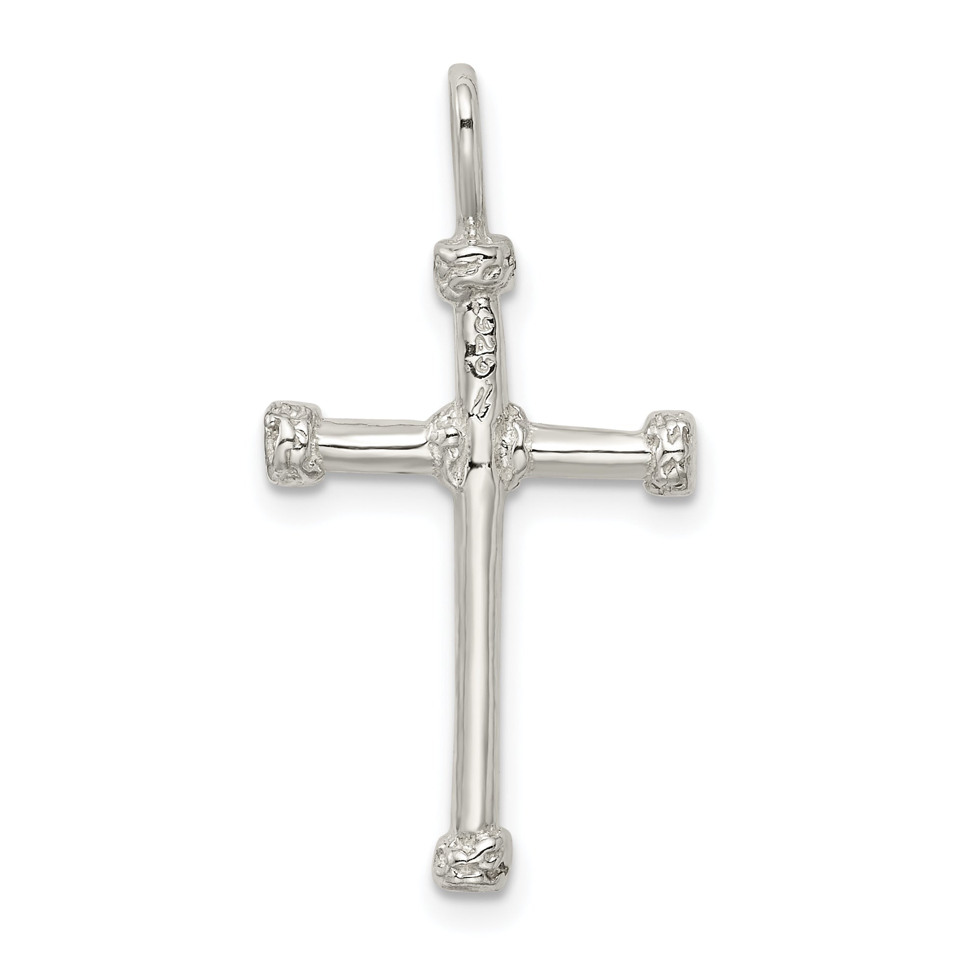 Sterling Silver 925 Polished Cross Charm Solid Casted Classic Design