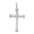 Sterling Silver 925 Polished Cross Charm Solid Casted Classic Design