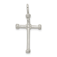 Sterling Silver 925 Polished Cross Charm Solid Casted Classic Design