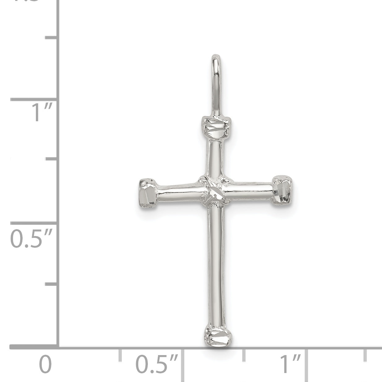 Sterling Silver 925 Polished Cross Charm Solid Casted Classic Design