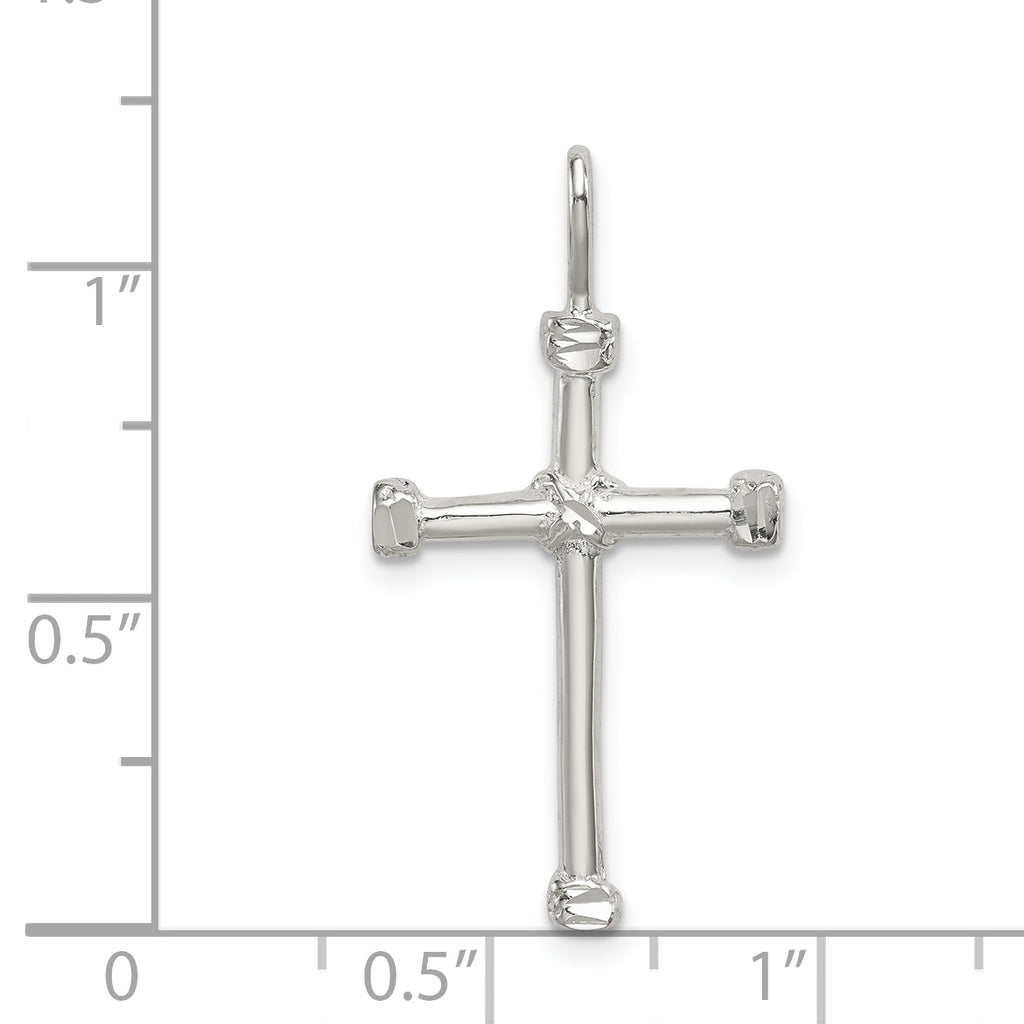 Sterling Silver 925 Polished Cross Charm Solid Casted Classic Design