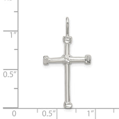 Sterling Silver 925 Polished Cross Charm Solid Casted Classic Design