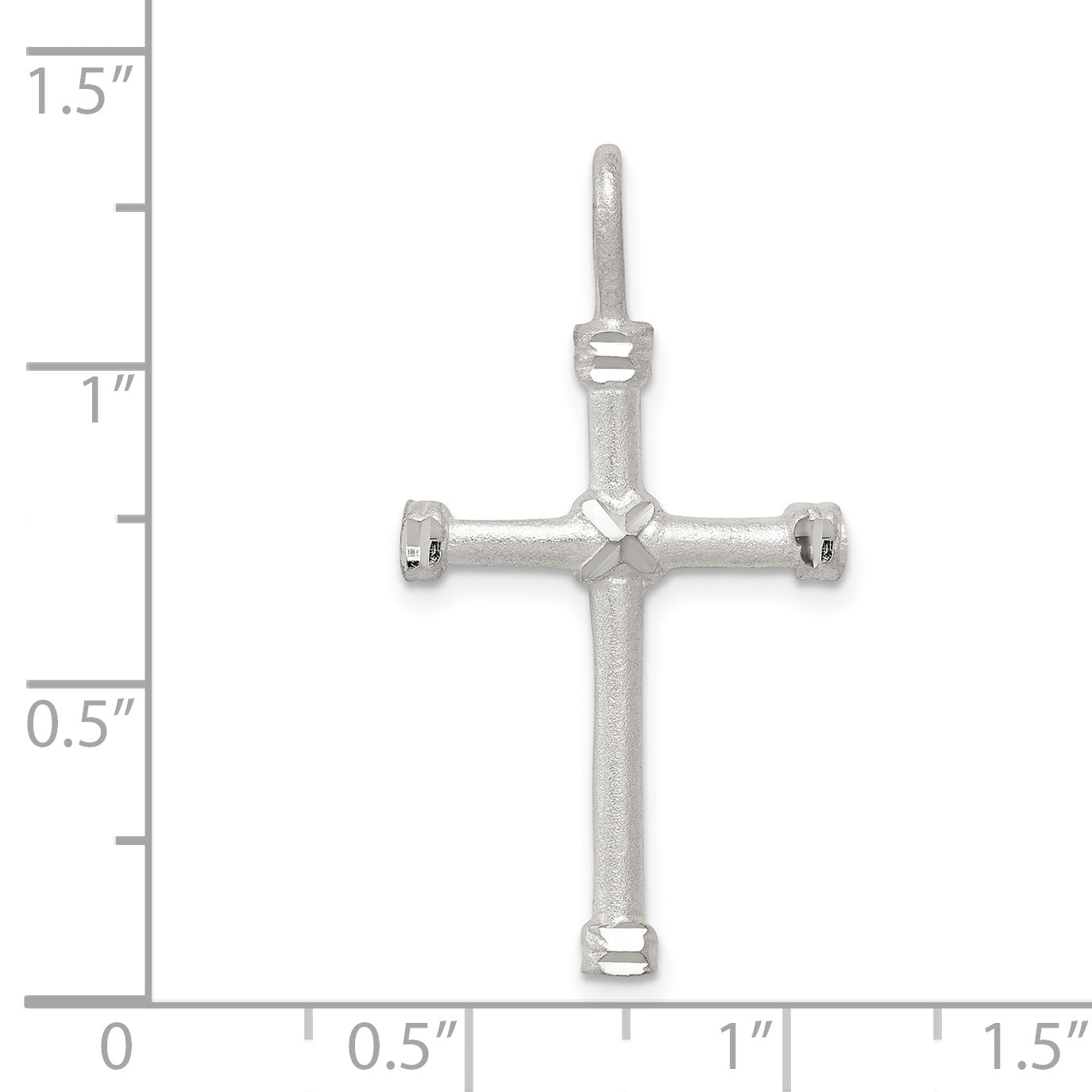 Sterling Silver 925 Cross Pendant with Polished Finish and Anti-Tarnish Coating