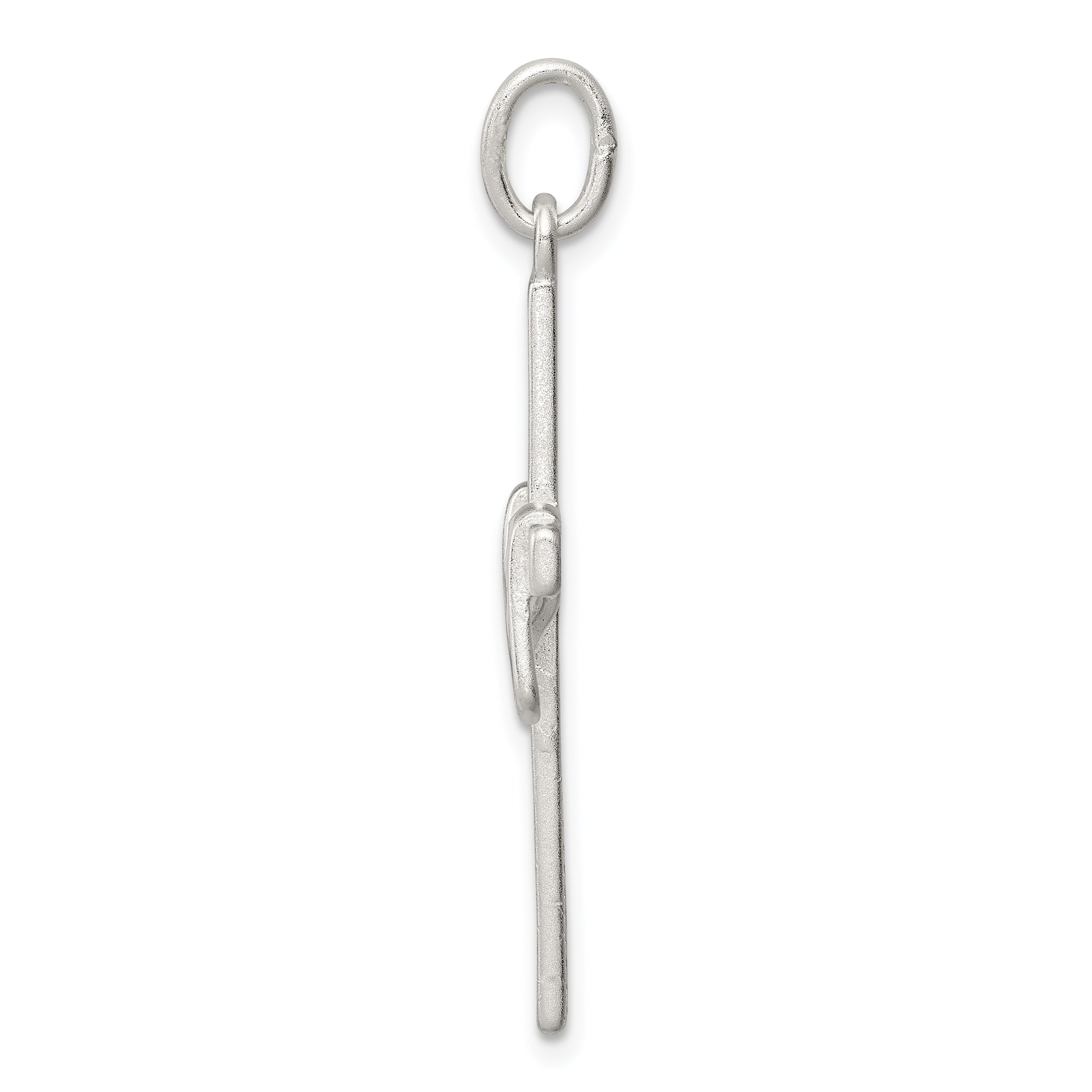 Sterling Silver 925 Draped Cross Charm with Polished Anti-Tarnish Finish