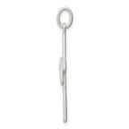 Sterling Silver 925 Draped Cross Charm with Polished Anti-Tarnish Finish