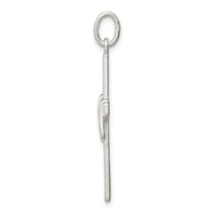 Sterling Silver 925 Draped Cross Charm with Polished Anti-Tarnish Finish