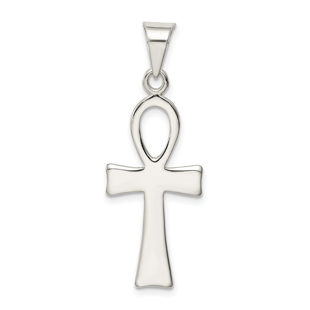 Sterling Silver 925 Ankh Cross Pendant with Polished Anti-Tarnish Finish
