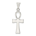 Sterling Silver 925 Ankh Cross Pendant with Polished Anti-Tarnish Finish