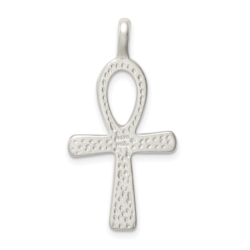 Sterling Silver 925 Ankh Cross Pendant with Polished Anti-Tarnish Finish