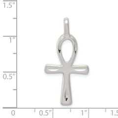 Sterling Silver 925 Ankh Cross Pendant with Polished Anti-Tarnish Finish