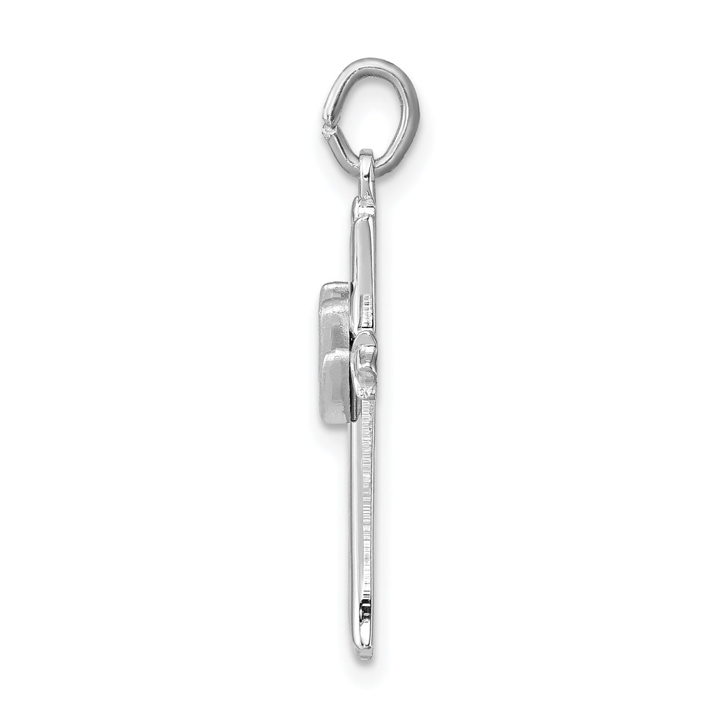 Sterling Silver 925 Polished Holy Spirit Cross with Dove Charm