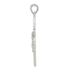Sterling Silver 925 Polished Crucifix Pendant with Anti-Tarnish Finish Solid Design