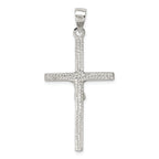 Sterling Silver 925 Polished Crucifix Pendant with Anti-Tarnish Finish Solid Design