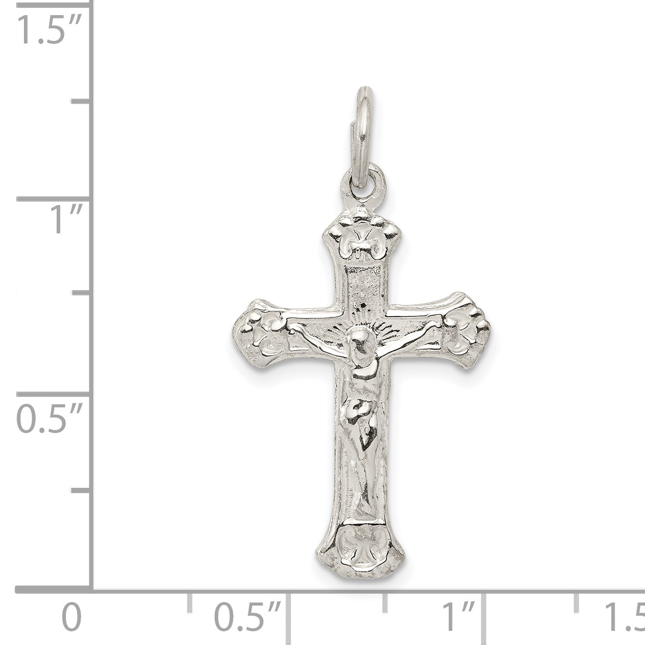 925 Sterling Silver Crucifix Pendant with Polished Finish Solid Design