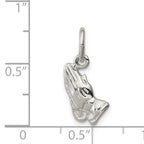 Sterling Silver 925 Praying Hands Charm with Polished Anti-Tarnish Finish
