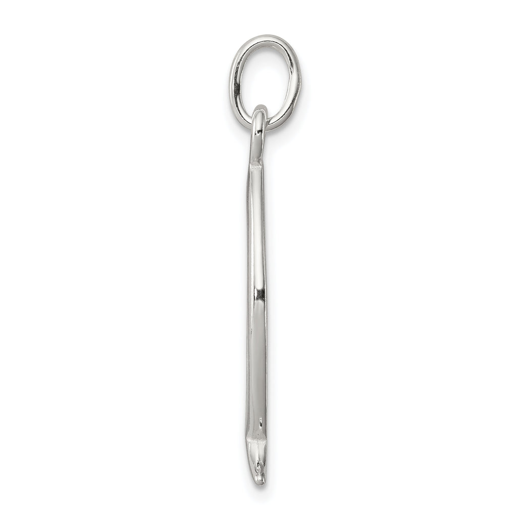 Sterling Silver 925 Ichthus Fish Cross Charm with Polished Anti-Tarnish Finish