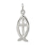 Sterling Silver Ichthus Fish Cross Charm
