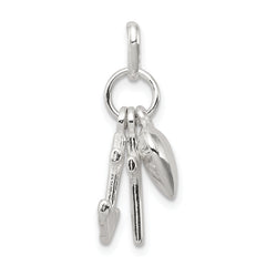 Sterling Silver 925 Faith, Hope & Charity Charm with Polished Finish