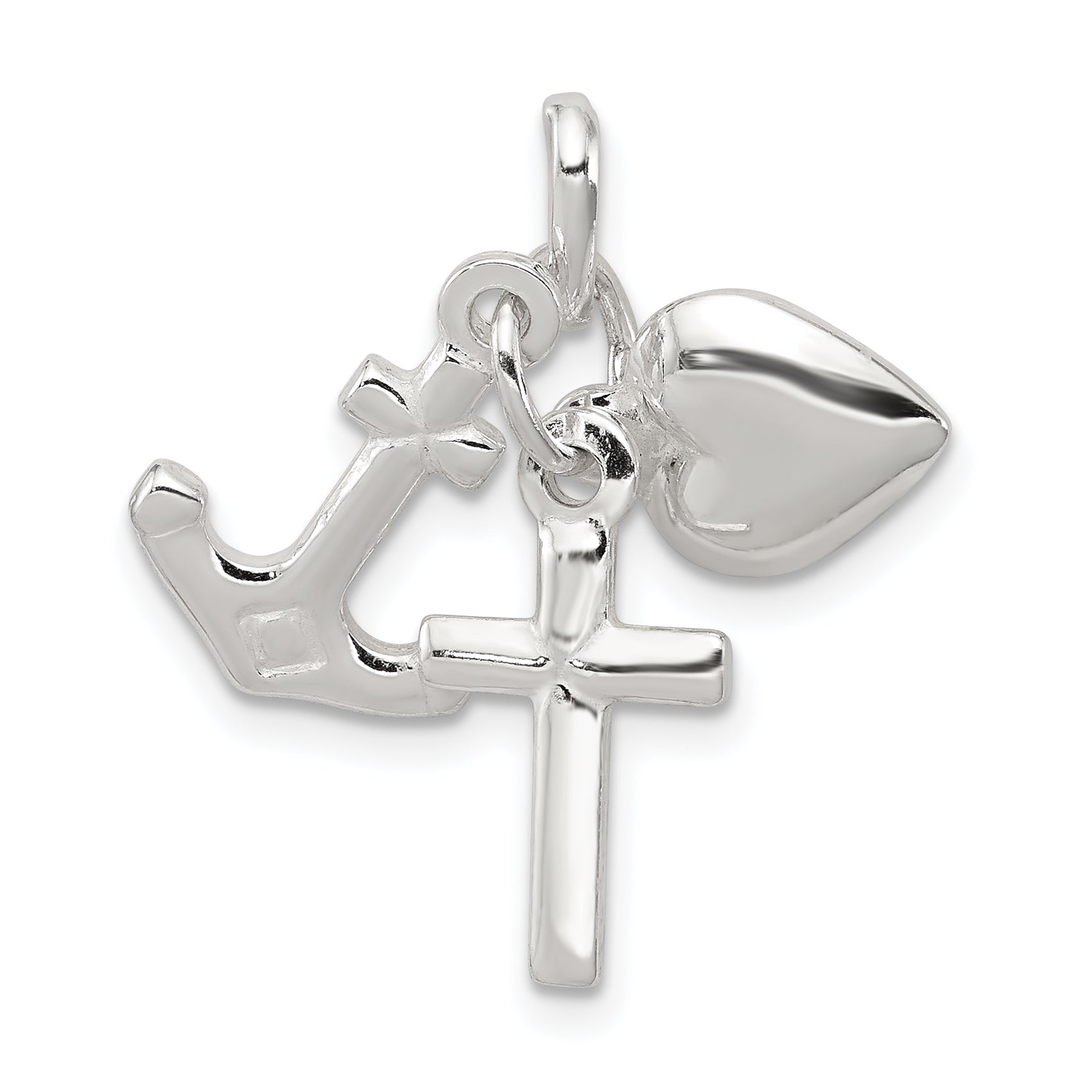 Sterling Silver Faith, Hope & Charity Charm Main image