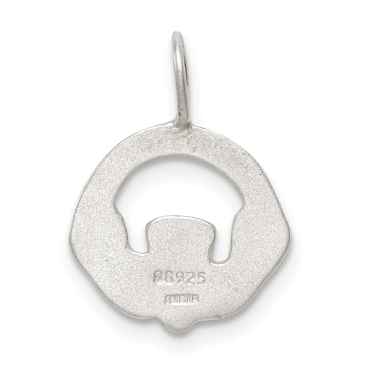 Sterling Silver 925 Claddagh Charm with Diamond-Cut Satin Finish & Anti-Tarnish Coating
