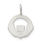 Sterling Silver 925 Claddagh Charm with Diamond-Cut Satin Finish & Anti-Tarnish Coating