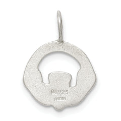 Sterling Silver 925 Claddagh Charm with Diamond-Cut Satin Finish & Anti-Tarnish Coating