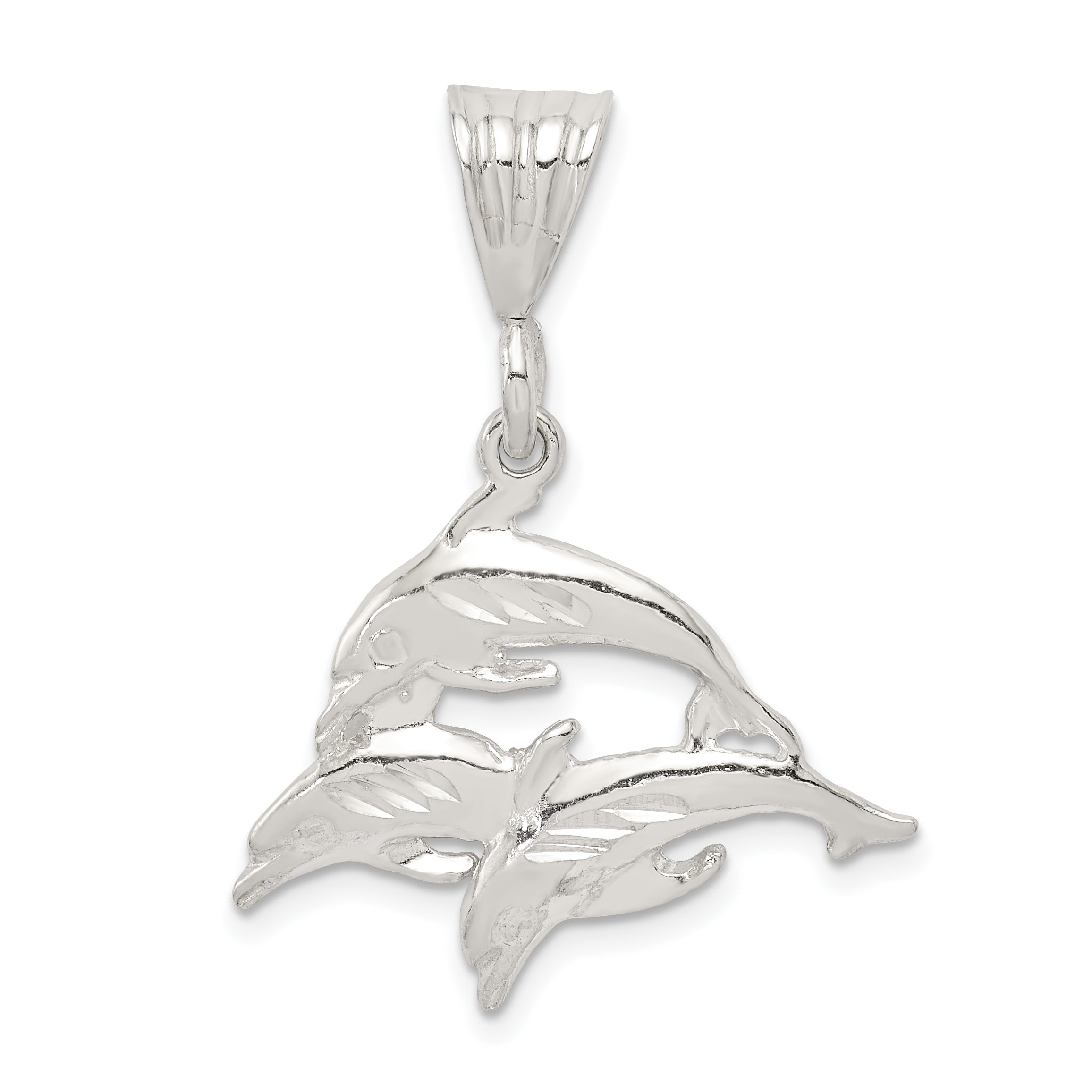 Sterling Silver Trio of Dolphins Pendant Main image