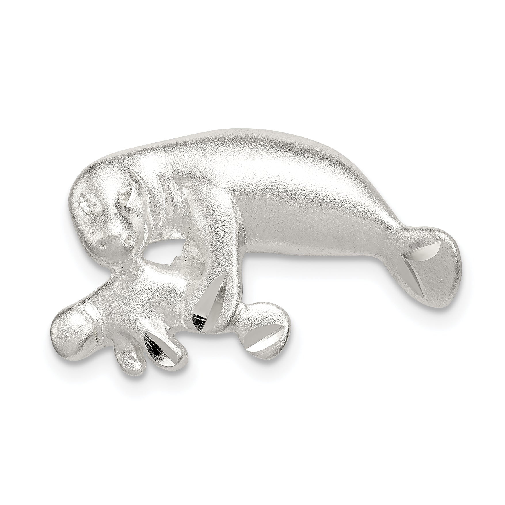 Sterling Silver Manatee with Baby Charm Main image