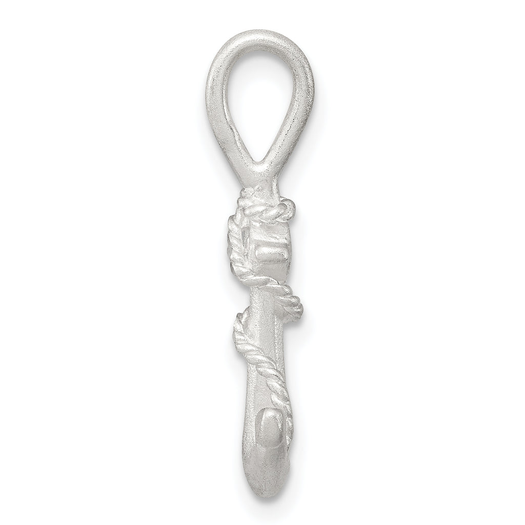 MenÃÂ¢Ã¢âÂ¬Ã¢âÂ¢s Polished 925 Sterling Silver Anchor Charm with Anti-Tarnish Finish