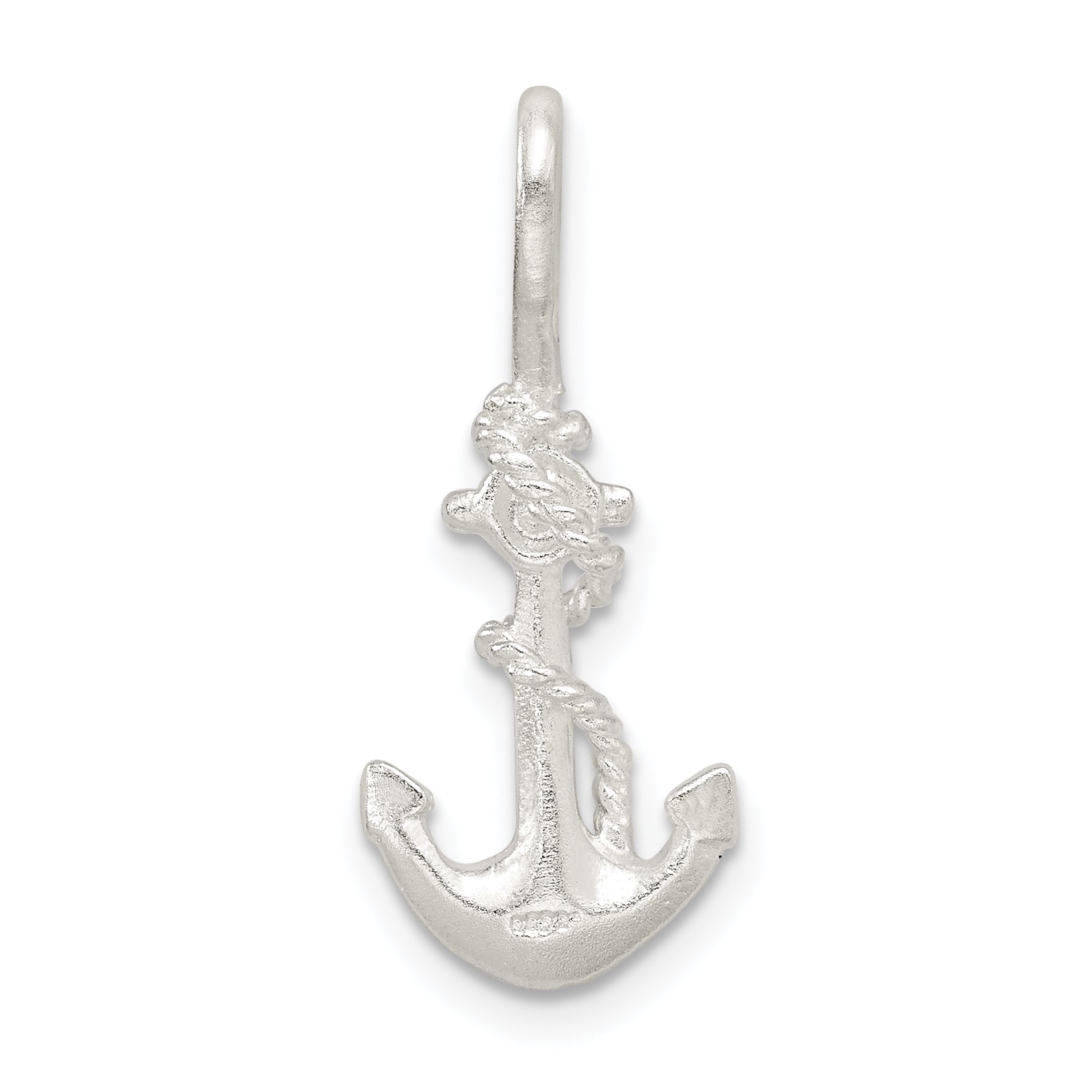 MenÃ¢â‚¬â„¢s Polished 925 Sterling Silver Anchor Charm with Anti-Tarnish Finish