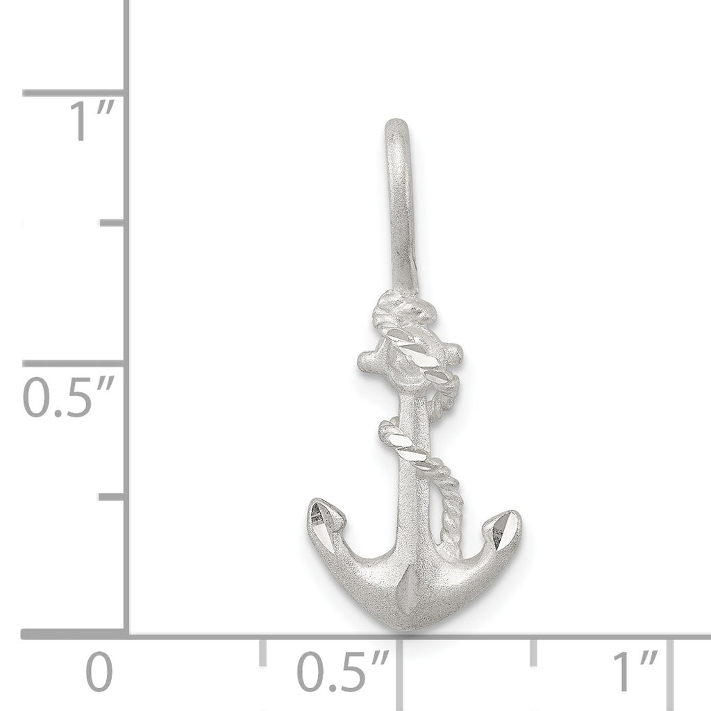 MenÃÂ¢Ã¢âÂ¬Ã¢âÂ¢s Polished 925 Sterling Silver Anchor Charm with Anti-Tarnish Finish