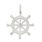 Sterling Silver 925 Polished Boat Wheel Charm for Men with Anti-Tarnish Finish