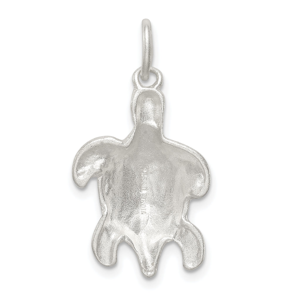 925 Sterling Silver Turtle Charm with Polished Finish and Anti-Tarnish Coating