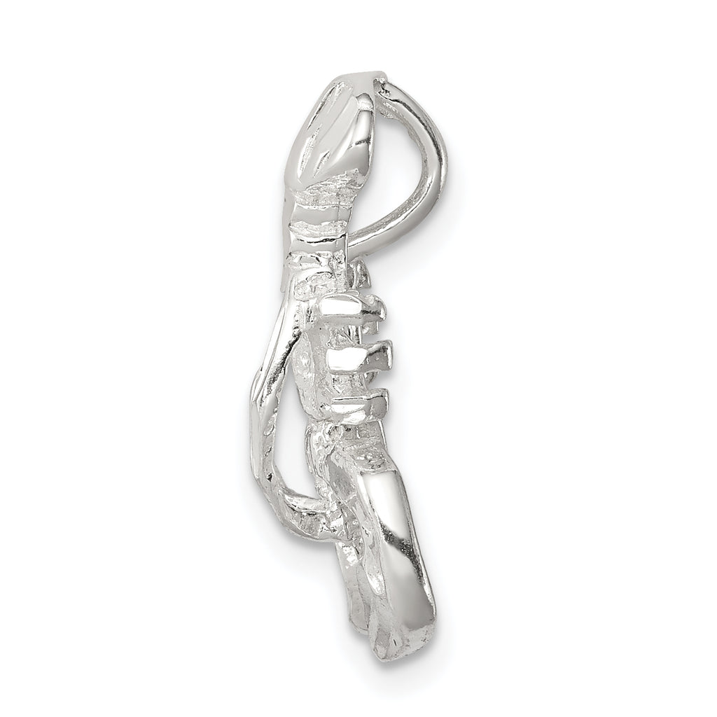 Sterling Silver 925 Polished Slide Charm with Anti-Tarnish Finish