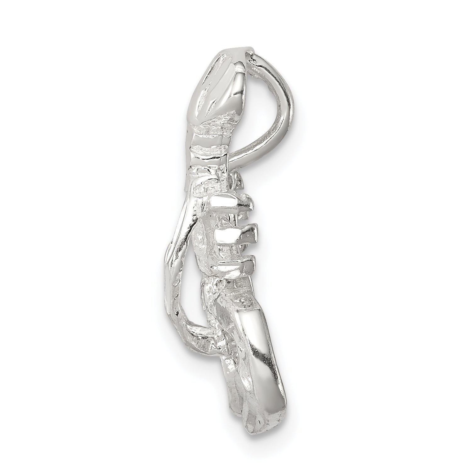 Sterling Silver 925 Polished Slide Charm with Anti-Tarnish Finish