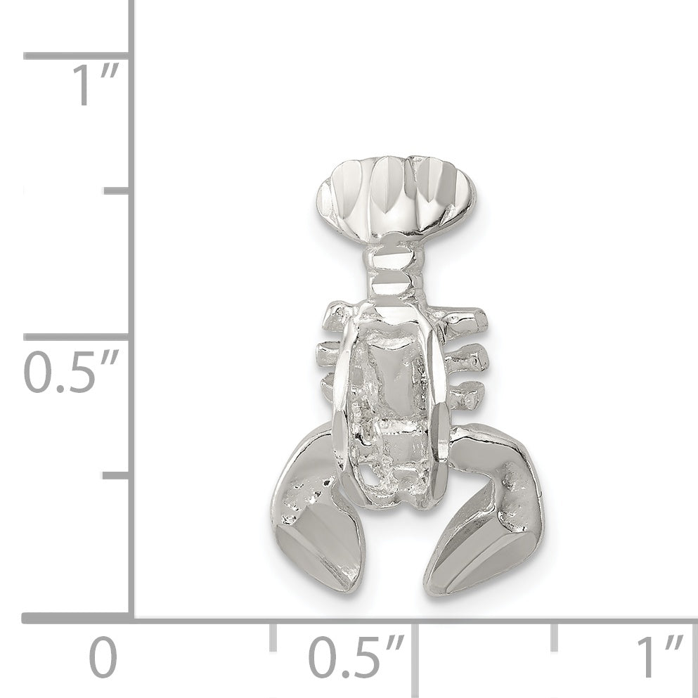 Sterling Silver Lobster Chain Slide Charm