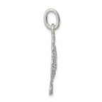 Sterling Silver 925 Seahorse Charm with Polished Finish and Flat Back Design